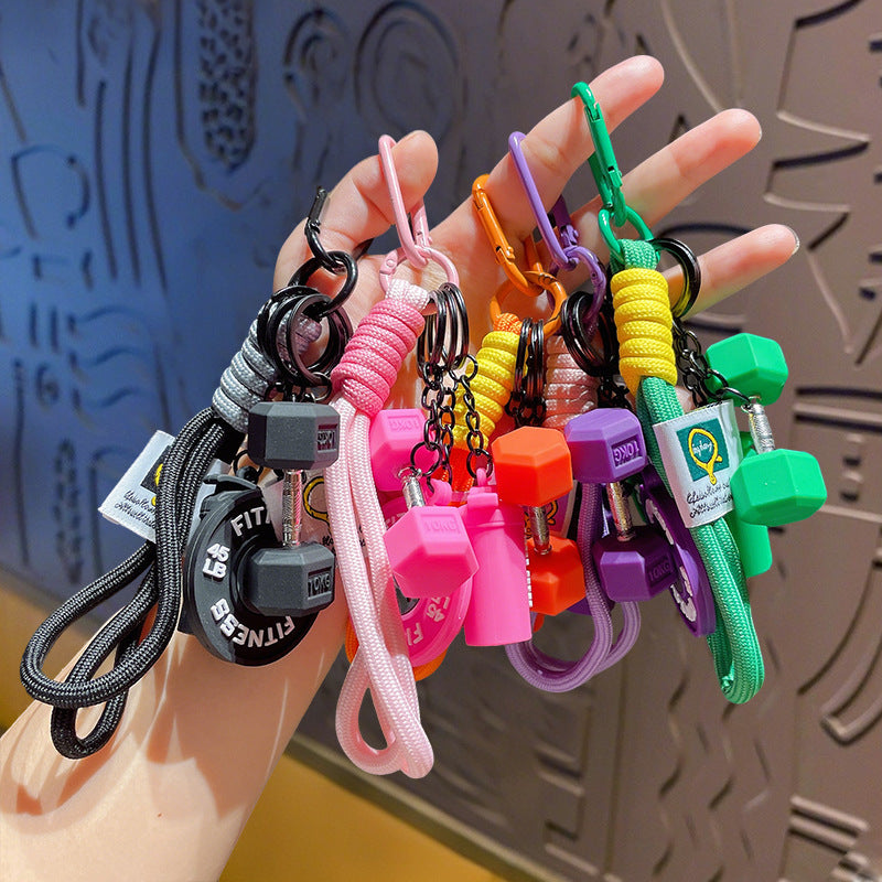 Barbell keychain