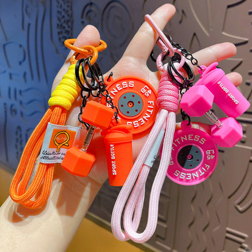 Barbell keychain