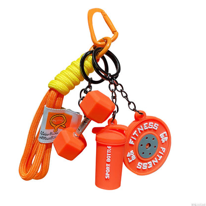 Barbell keychain